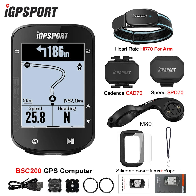IGPSPORT BSC200 GPS Cycle Bike Computer Wireless Digital Bicycle Speedometer ANT+ Route Navigation Stopwatch Cycling Odometer