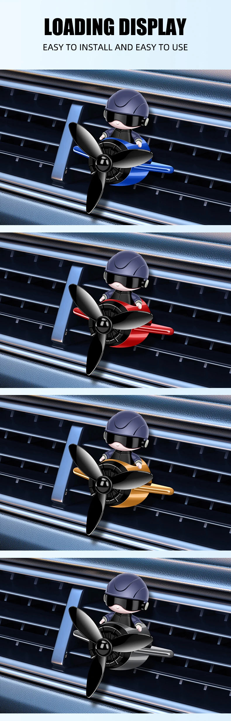 Désodorisant de voiture, aromathérapie, accessoires automobiles, diffuseur de parfum intérieur, Force aérienne créative, petit avion, Design de dessin animé
