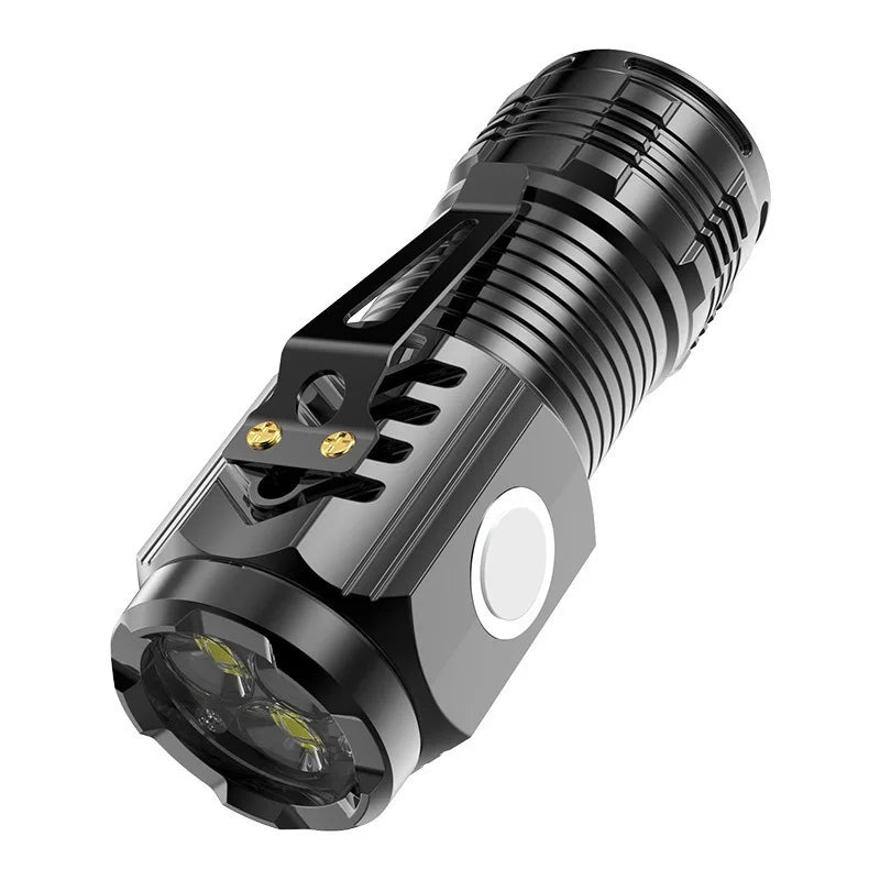 Lampe de poche LED Rechargeable à lumière forte, multifonctionnelle pour longue portée, Mini lampe de poche Portable pour l'extérieur et la maison, lumière à Clip pour capuchon