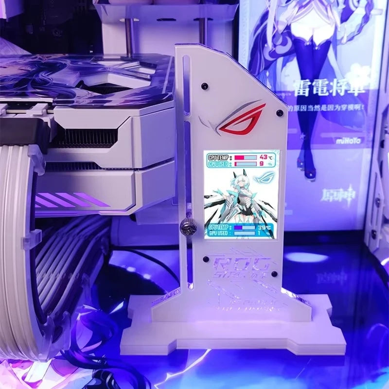 Support de carte vidéo graphique Support VGA avec écran LCD 2.4 pouces Support RGB CPU GPU RAM moniteur AIDA64 pour PC Gamer armoire bricolage