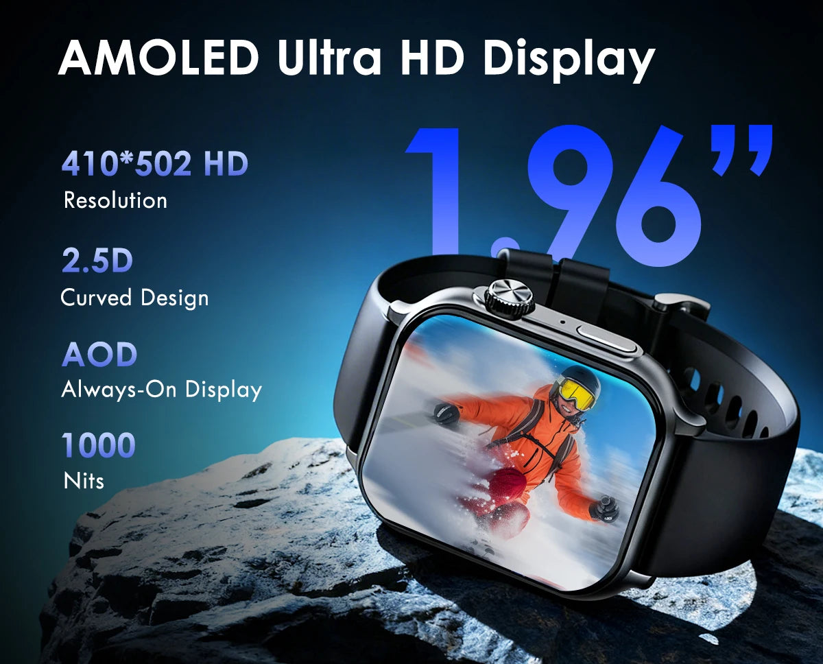 Reloj inteligente Lenovo, reloj deportivo con pulsómetro, pantalla táctil completa, llamadas BT