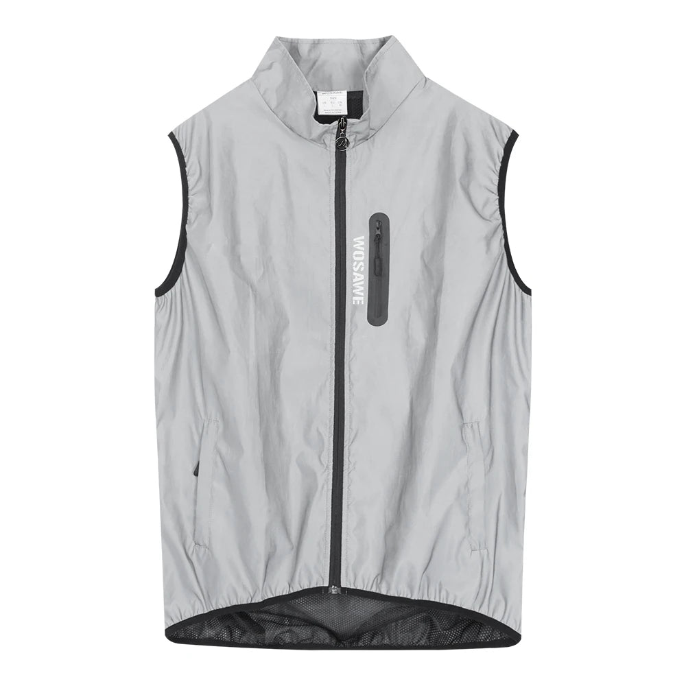 Gilet de cyclisme haute visibilité coupe-vent — VTT, sans manches, automne, route