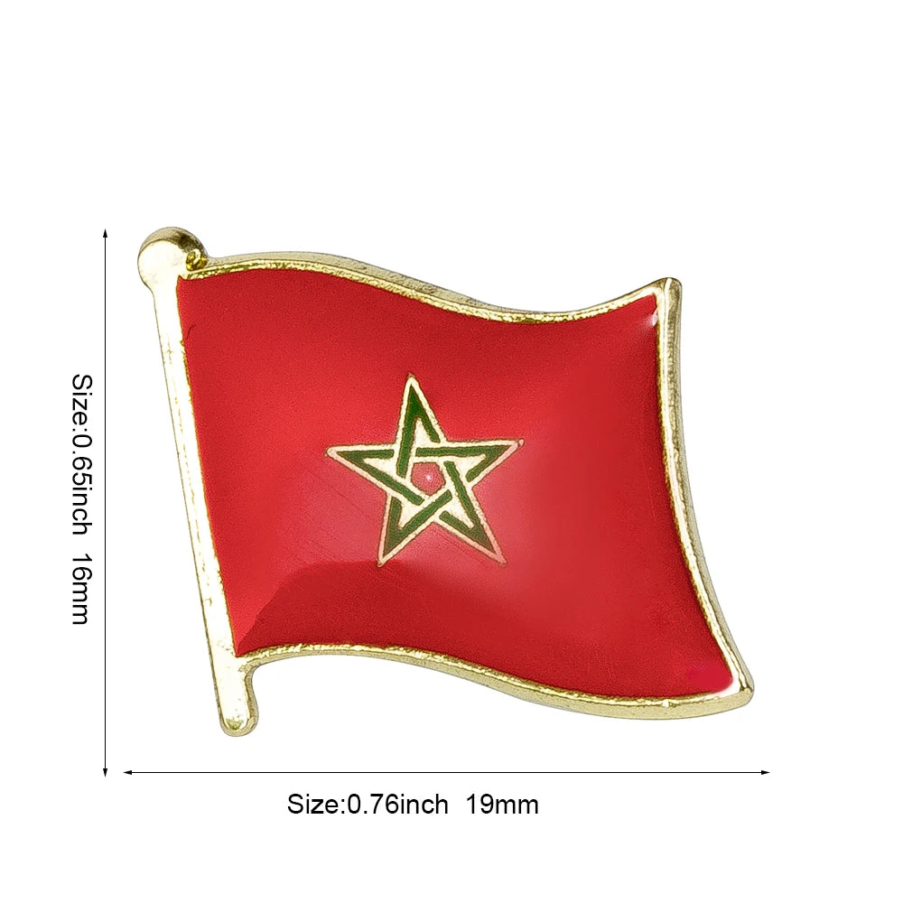 Moroccan flag brooch, lapel pin, KS-0131 pin icons
