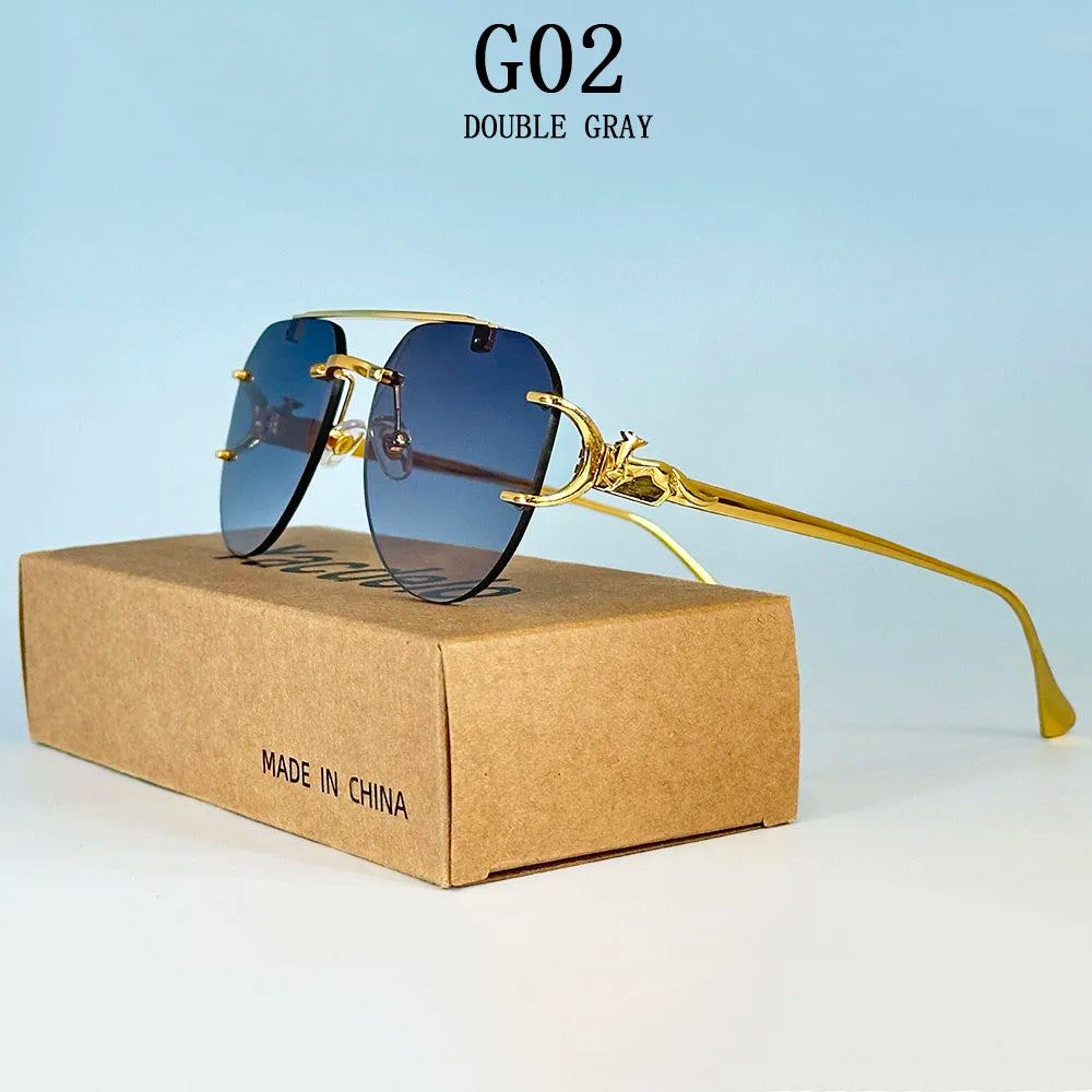 Lunettes de soleil femmes sans monture ovale — mode, vintage, 2025