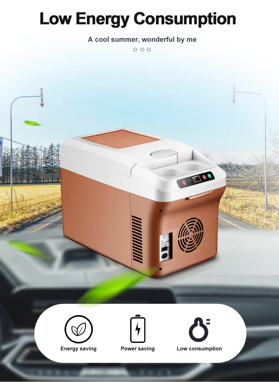 Mini réfrigérateur portable 15L — écran LED, super refroidissement, voiture, maison, camping