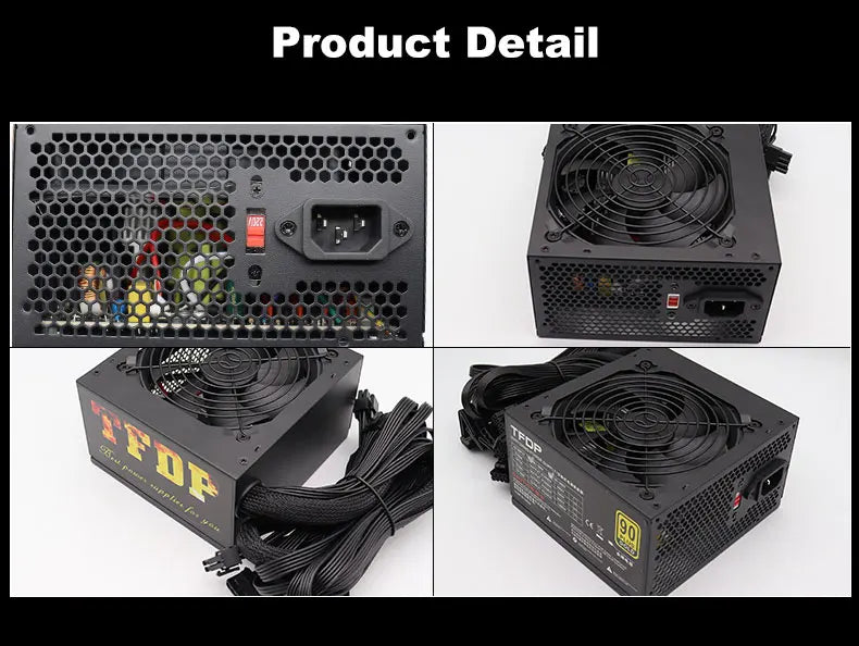 800W alimentation 90 PLUS or ATX ordinateur de bureau PSU Mining Chia puissance nominale 800W jeu compétitif Gamer 110V 220V
