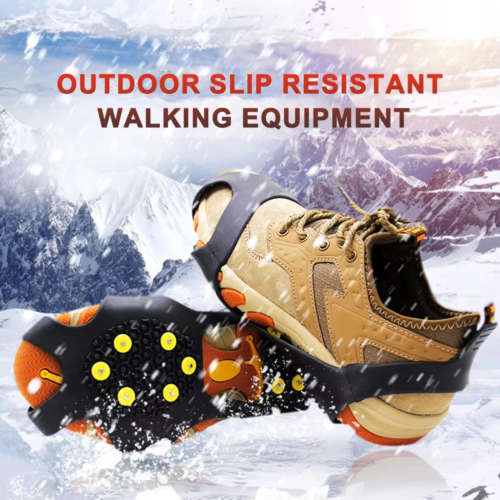 Outdoor Snow Claw Shoe Covers for Men and Women, 10-Tooth Climbing Crampons, Non-Slip Climbing Crampons, Hiking Accessories