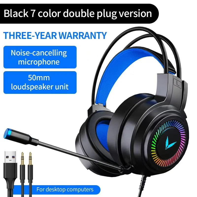 G58 auriculares gaming con cable 7.1 canales PUBG, cascos para ordenador portátil