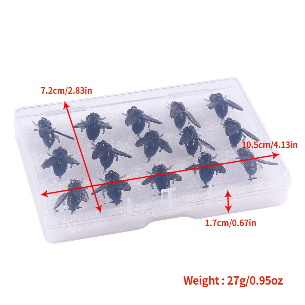 Boîte kit leurre de pêche — appât souple, mouches, insectes, petit poisson, leurres artificiels, brochet, carpe, bar