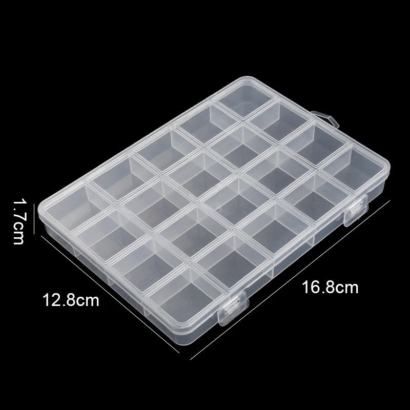 Contenedor de almacenamiento transparente, joyero, caja de almacenamiento de plástico transparente, organizador de almacenamiento de pendientes vacío, vitrina para cuentas