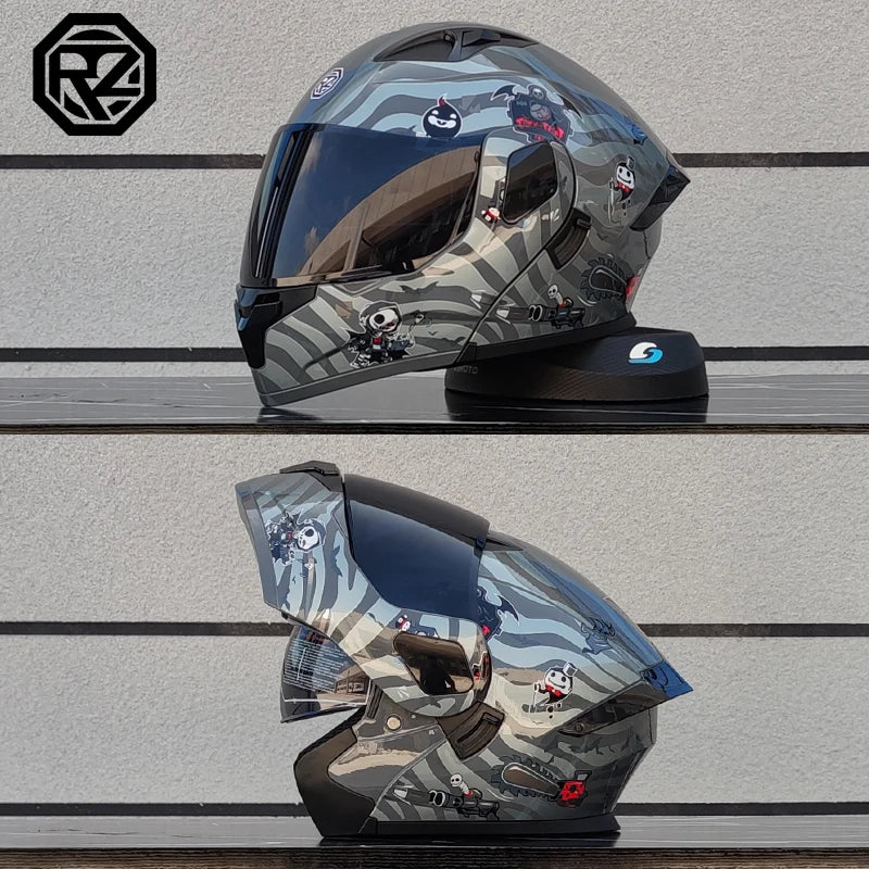 Casque moto intégral double lentille modulaire rabattable — homme, femme, mode, Motocross