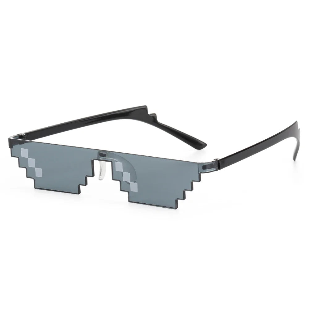 Lunettes de soleil mosaïque pixel rétro — gamer, robot, cosplay, anniversaire, nouveau design