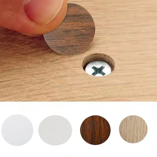 MELArt Self-Adhesive Screw Cap Cover for Wood Furniture, Hole Stickers, Wood Craft, Desk and Cabinet, Sticker Ornament, 54 pieces per set