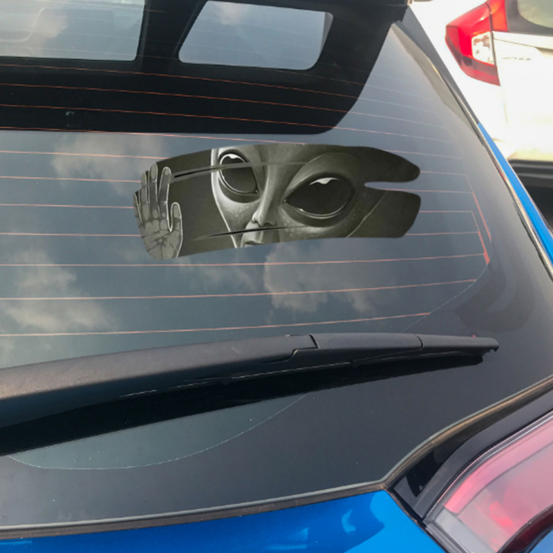Autocollant 3D en vinyle craquelé Alien, 11.8X7.87CM, autocollant pour voiture de course automobile, pour couvrir les rayures et tirer les fleurs
