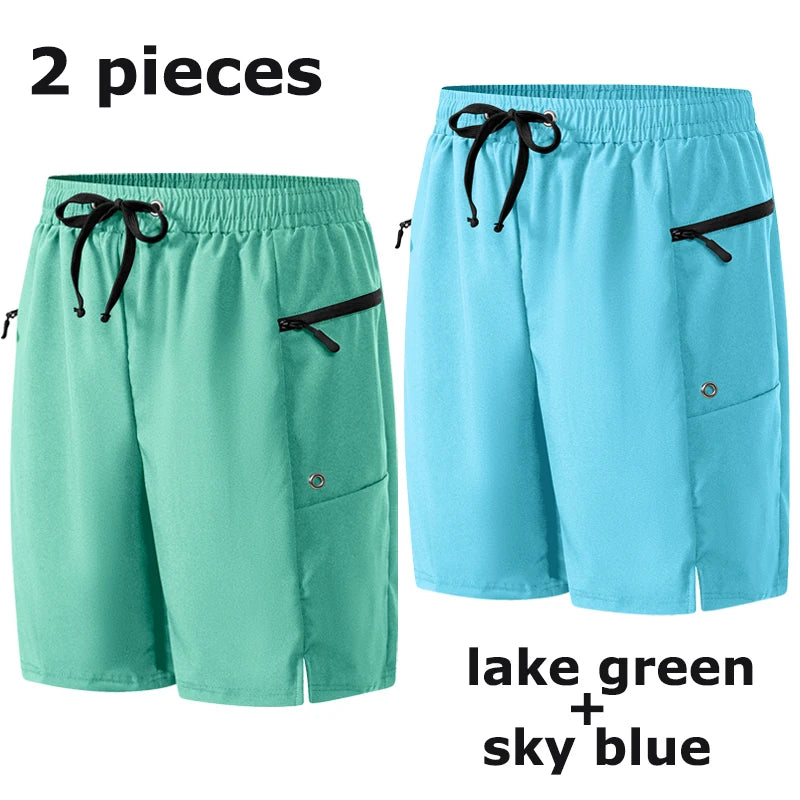 Short de plage d'été pour hommes avec poches zippées, short de planche à séchage rapide avec doublure en maille, maillot de bain, maillot de bain