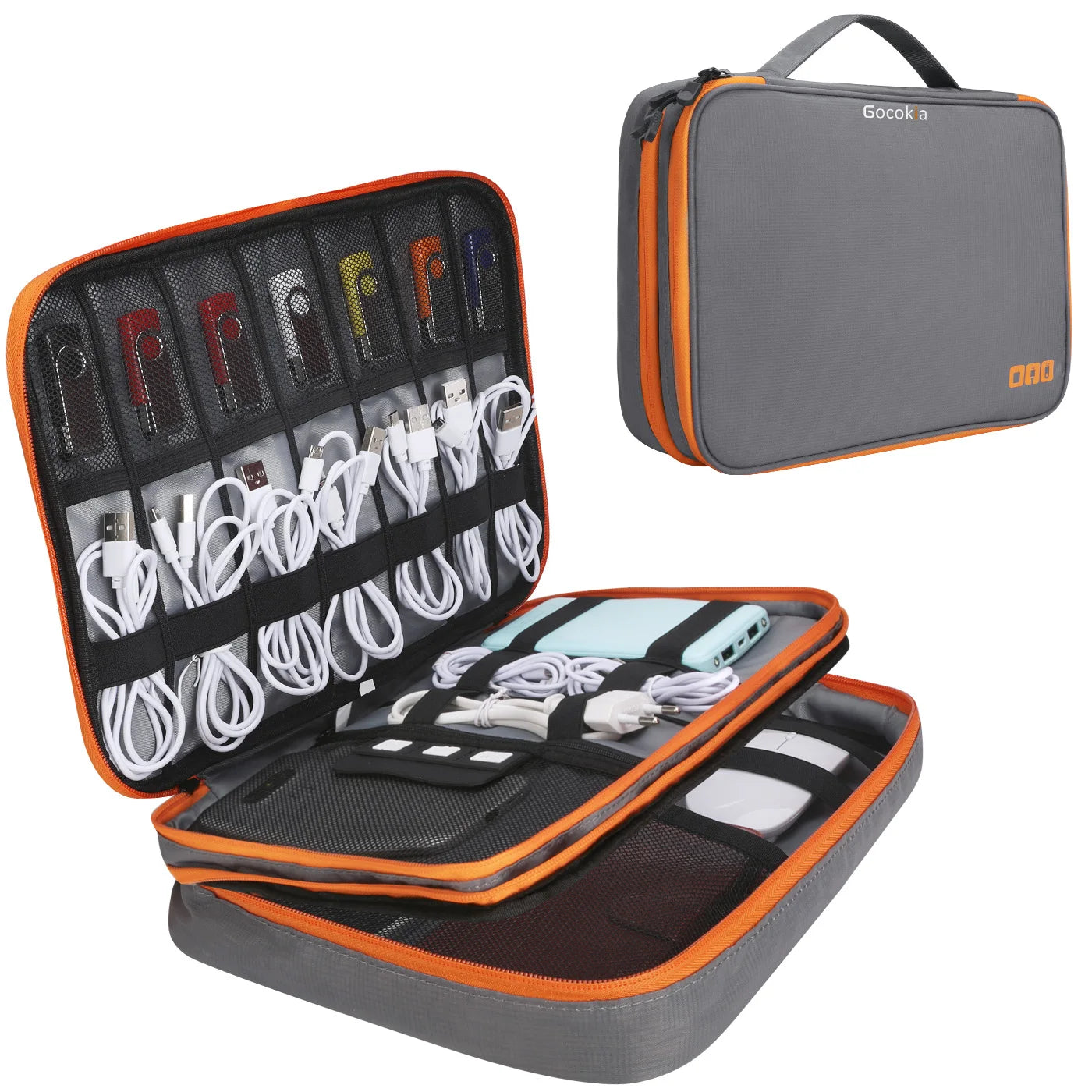 Clearance_Portable Electronic Accessories Travel Case, Cables Storage Bag Gadget Carry Bag for iPad, Cables, Power, USB Flash Drive