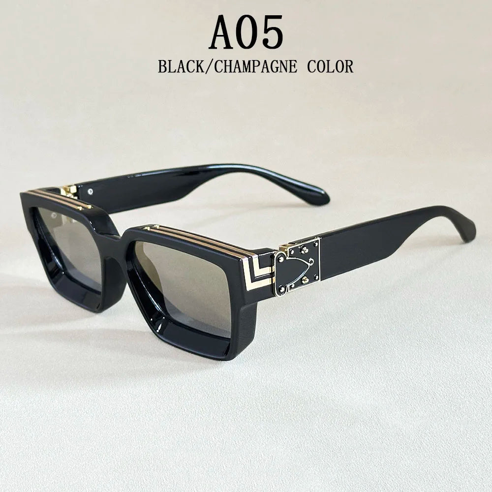 Lunettes de soleil carrées pour hommes rétro — femmes, mode, vintage, vacances, 2025