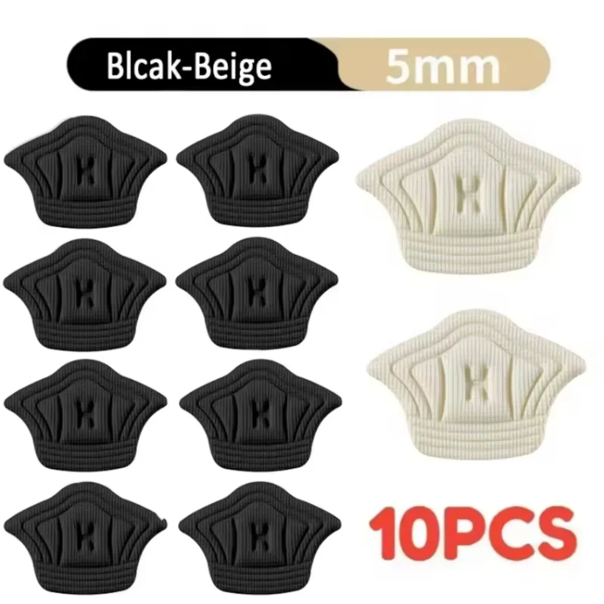Coussinets de Talon EVA Autocollants — Protection & Ajustement Taille, Lot de 5 Paires