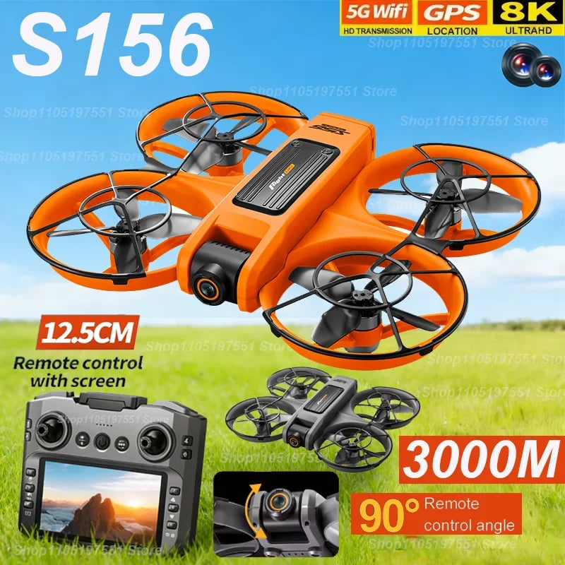 S156 PRO 5G Professional GPS Drone, 8K HD Aerial Photography, RC Aircraft, Dual HD Camera, Quadcopter, Boys' Toys, Gifts, Newly Upgraded