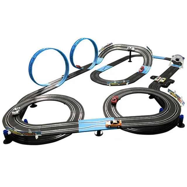 Ensemble de jouets voie ferrée électrique — double télécommande, piste de course, circuit, jouet pour garçons et enfants
