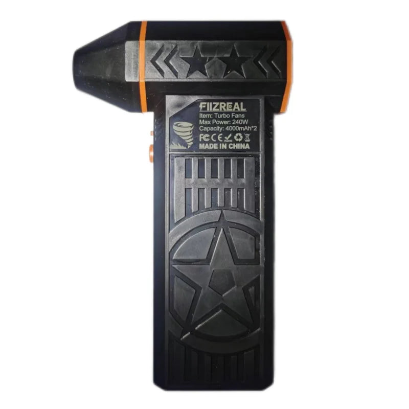 Ventilador Turbo sin escobillas Fiizreal X50 240W de alta velocidad portátil 8000mAh recargable 57 m/s viento tipo tifón carga tipo C ventilador de camping
