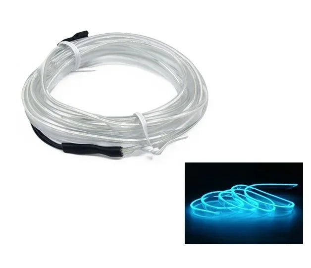 Lámpara LED decorativa para interior de coche, 1M/3M/5M, cableado EL, tira de neón para bricolaje automotriz, luz ambiental flexible, diodo de ambiente de fiesta