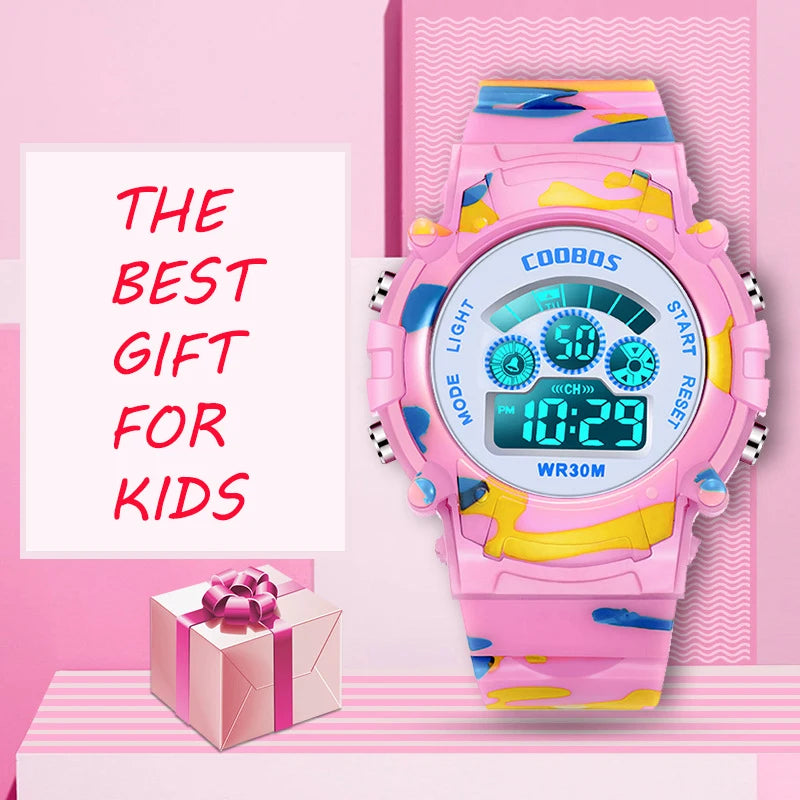 Kids Digital Watch Waterproof LED Luminous Watch for Children Sports Camouflage Watches for Boys Girls Student Clock montre enfant