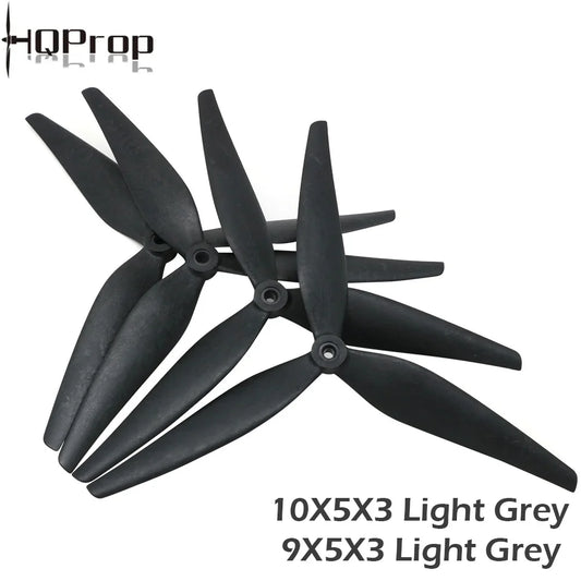 2 pares HQProp 10X5X3 9X5X3 10X4.5X3 1050 1045 9050 Hélice de nailon reforzado con carbono negro de 10 pulgadas 9 pulgadas y 3 palas para Dron RC FPV