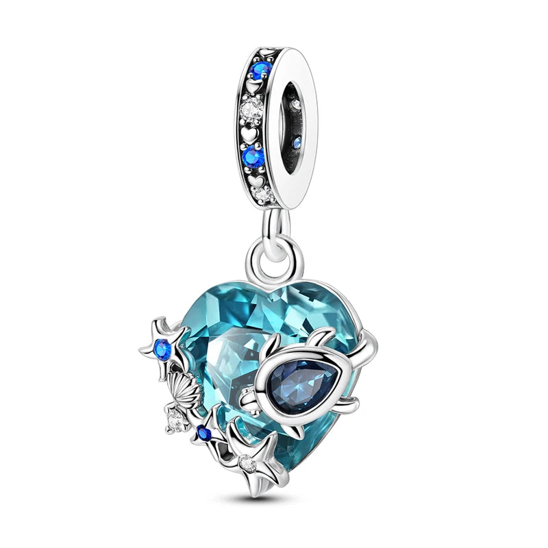 Breloques en argent Sterling 925, pendentifs en perles, arbre de vie, tortue, amour, pierres précieuses, tournesol, pour femmes, Bracelet, bijoux cadeau, nouvelle collection