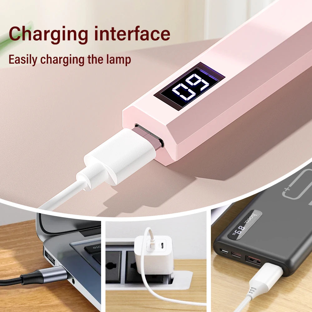YIKOOLIN Mini Portable UV Gel Nail Dryer Lamp Quick for Home Salon Tools Professional Nail Phototherapy Flashlight Pen