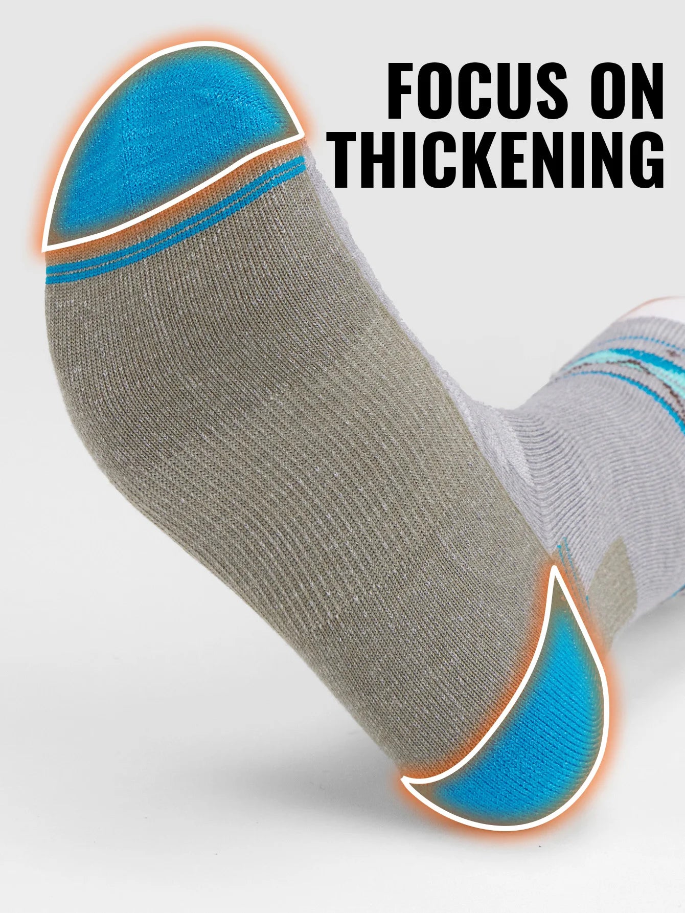 WRELS 1/2/3 paires chaussettes en laine mérinos thermique chaud hiver haute élastique épais chaussettes de randonnée Absorption d'humidité chaussettes de sport en laine