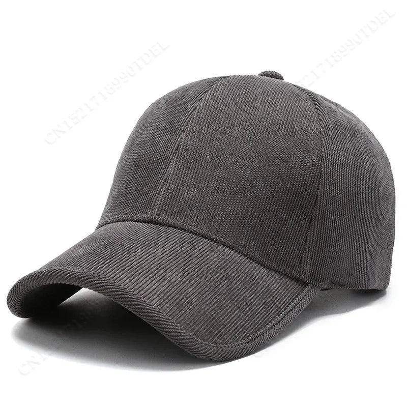 ChimArmyGreen-Winter Baseball Caps for Men and Women, Luxury Corduroy Cap, Hip Hop Snapback, Trucker Hats