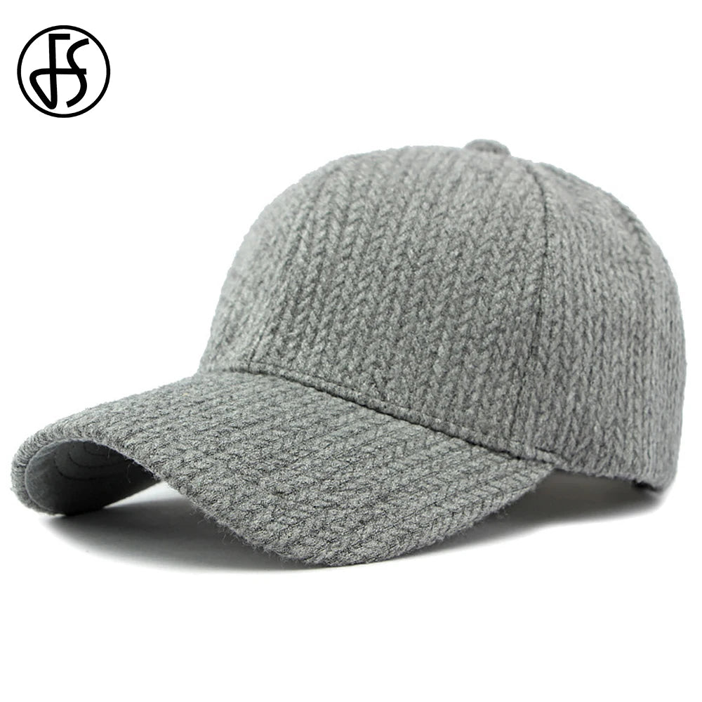FS Luxury Brand Grey Beige Baseball Caps for Men, High Quality Wool Hat for Women, Brown Streetwear Trucker Cap, Men's Cap 2026