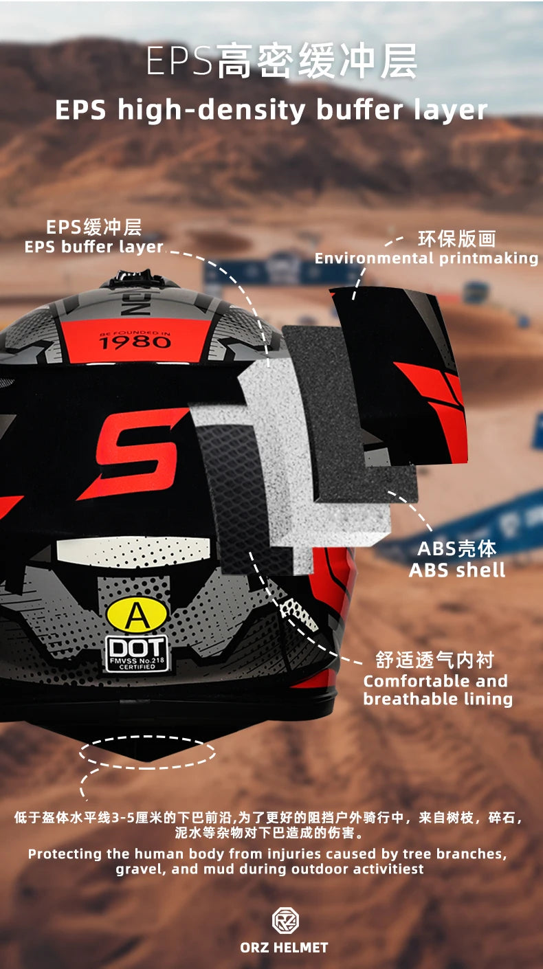 Casque moto adulte hors route — course classique, modulaire, homme et femme