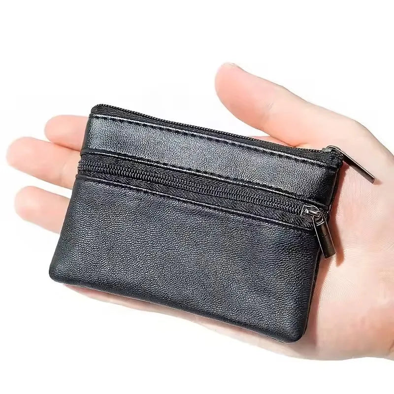 Porte-Monnaie Mini Cuir Fermeture Éclair — Petit Sac Enfants Porte-Clés