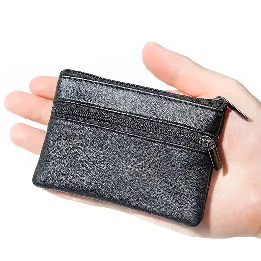 Porte-Monnaie Mini Cuir Fermeture Éclair — Petit Sac Enfants Porte-Clés