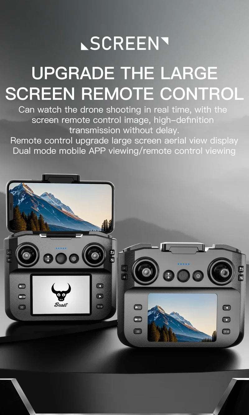 Drone GPS 8K professionnel — évitement d'obstacles, télécommande grand écran, pliable, moteur brushless