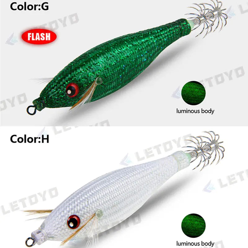 Accessoires de pêche 78Mm 10G, gabarit de calmar flottant, leurre de pêche au gabarits, crochet de calmar artificiel en plastique pour outils de pêche en bateau de mer