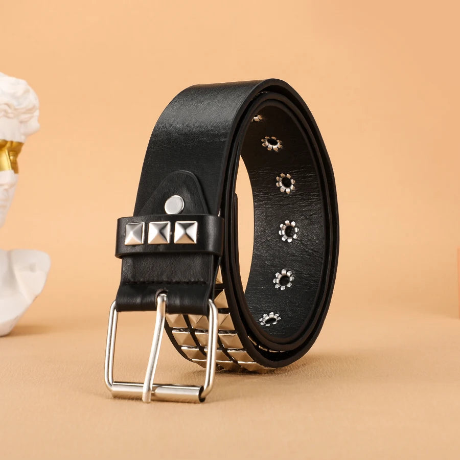 Fashion Rivet Heavy Metal Belt Men Women Punk Nightclub Rock Style Jean Belt Y2K Belt Fashion Decoration Women Belt