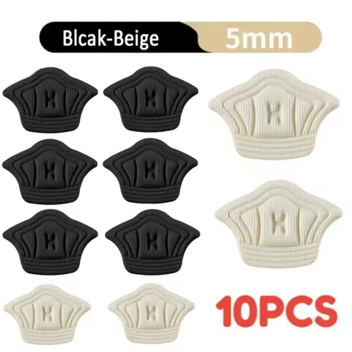 Coussinets de Talon EVA Autocollants — Protection & Ajustement Taille, Lot de 5 Paires