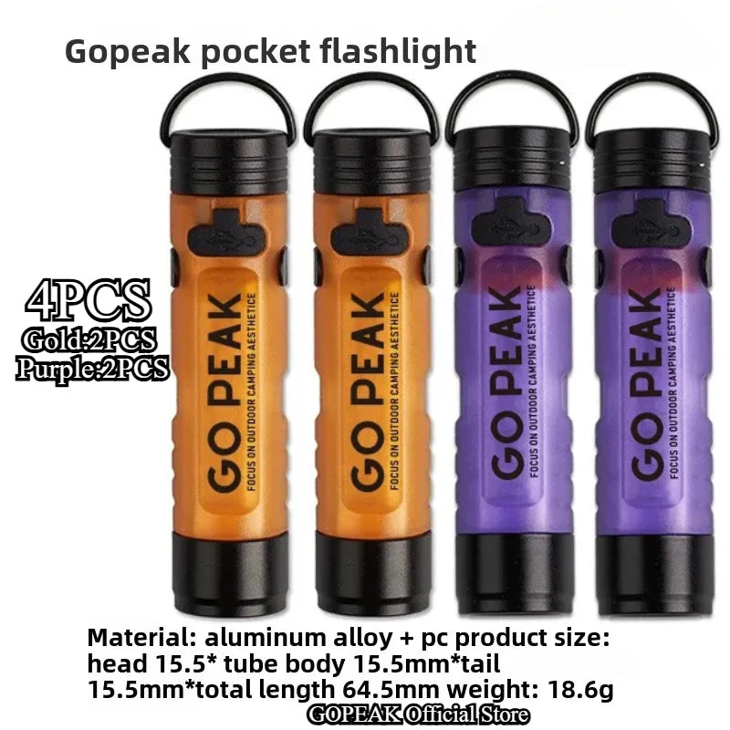 GOPEAK poche Mini lampe de poche extérieure clé pince capuchon ambiant Led longue Endurance secours en cas de catastrophe d'urgence 5050 petite lumière