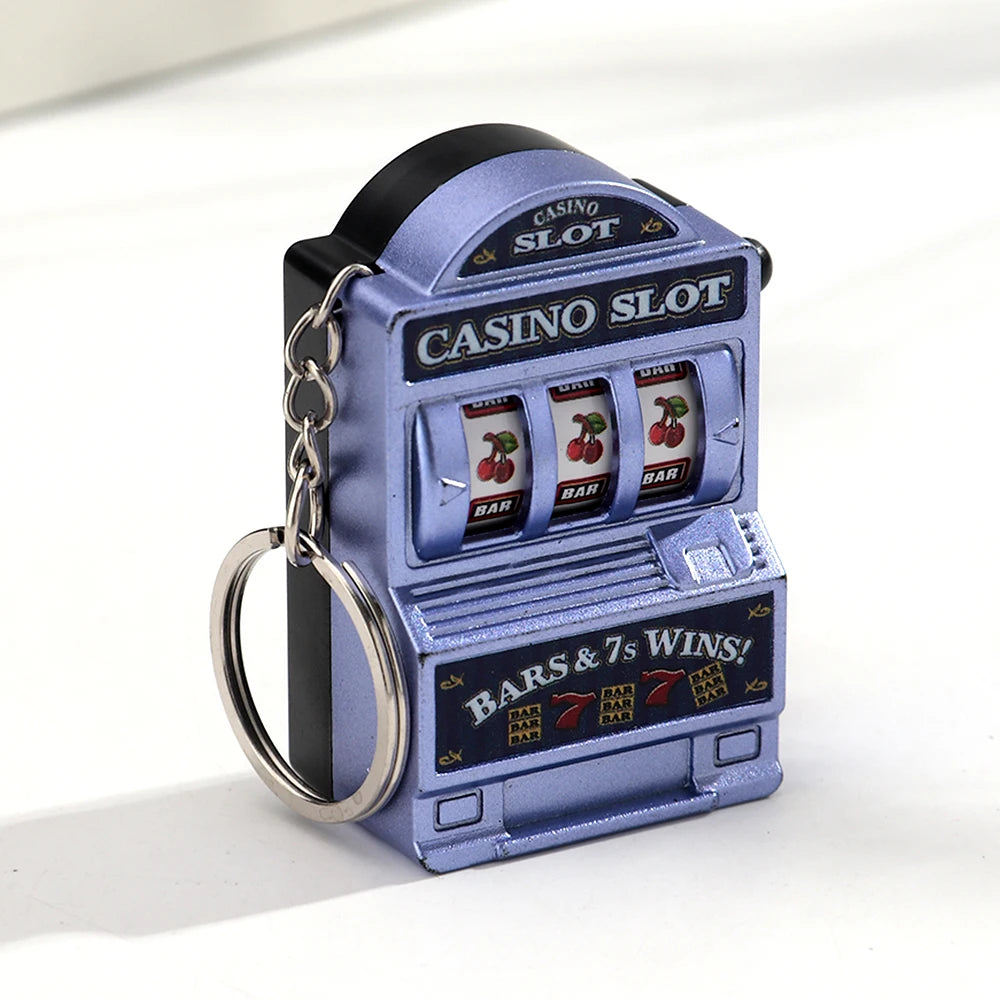 Porte-clés Machine à fentes de fruits, porte-bonheur Jackpot, Mini pendentif de Casino, breloque de sac, cadeaux de nouveauté pour enfants et adultes