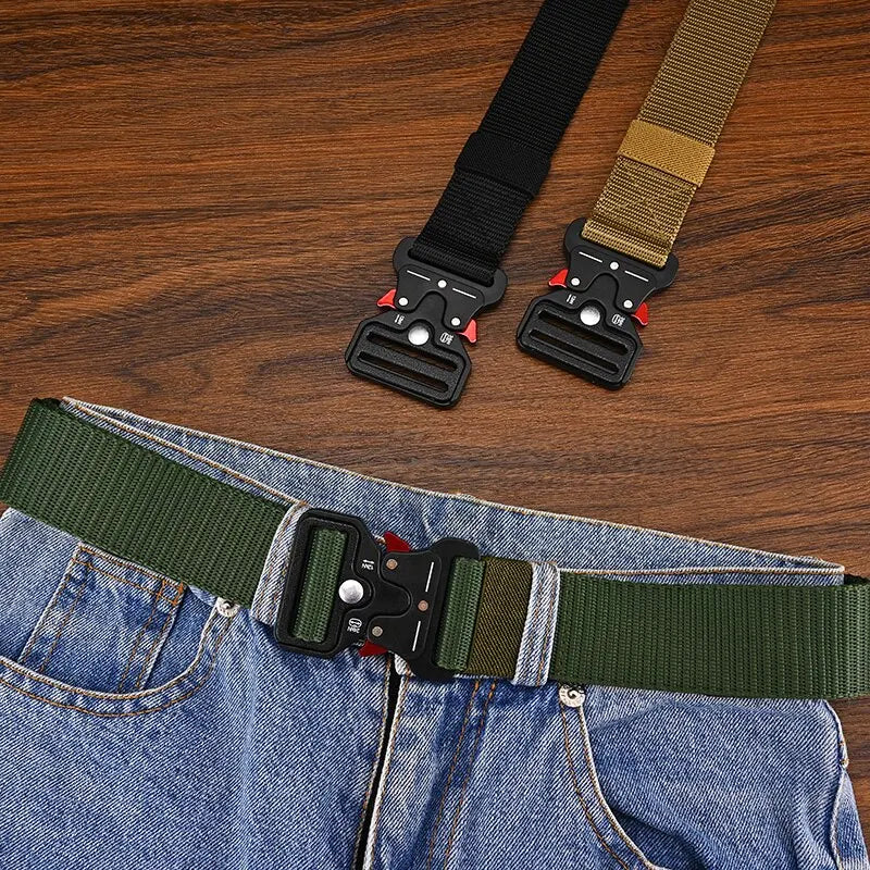 Versatile Tactical Belts for Men, Durable, Adjustable Design, for Outdoor Sports Enthusiasts, Pair with Jeans, for Men and Women, 1 Piece/2 Pieces