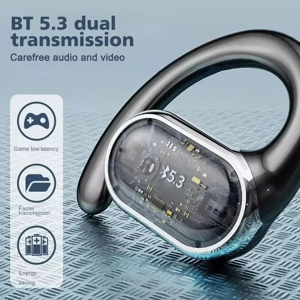 X91 OWS Bluetooth 5.3 Ear Hook Earbuds Low Latency Gaming Sport Headset HiFi Stereo Noise Reduction Headphones