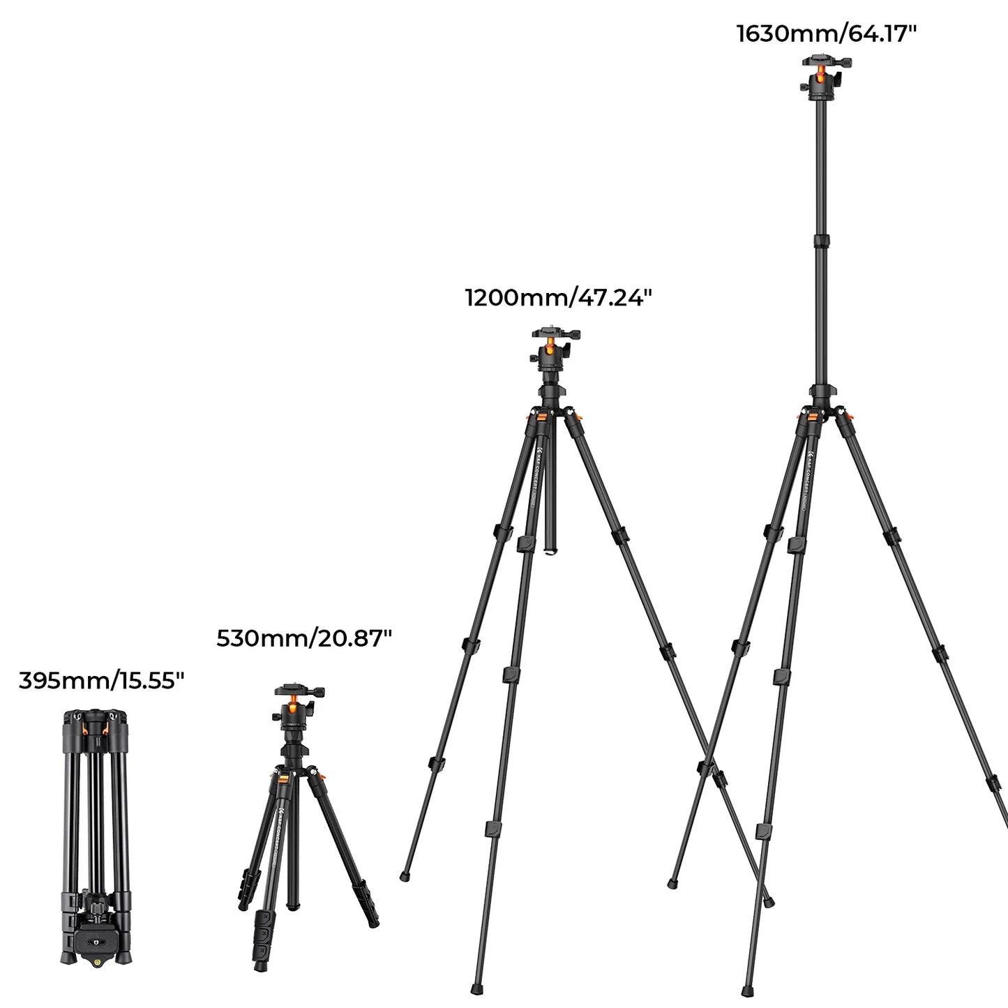 K&F Concept K234A0+BH-28L — Trépied Photo 64 Pouces Léger Rotule Charge 8kg