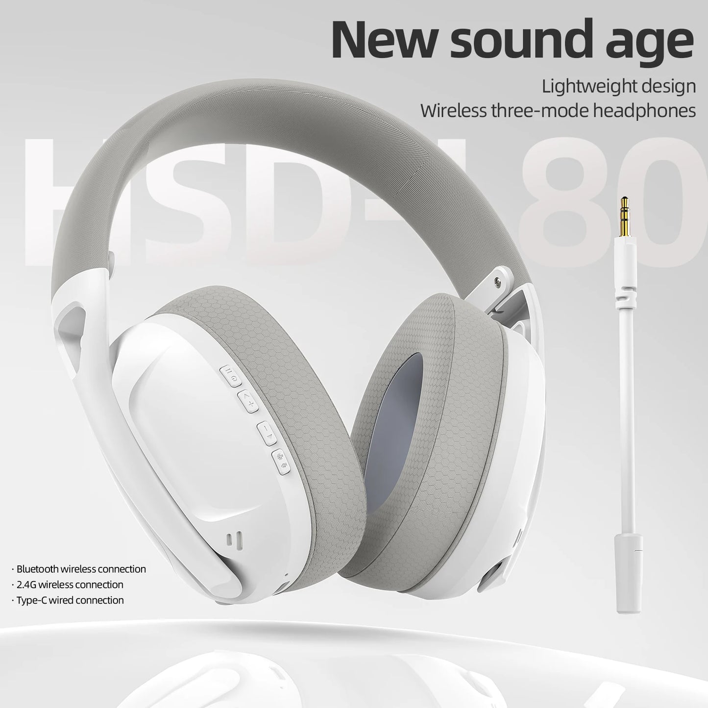 SMAILWOLF L80 Wireless Wired Three-Mode Gaming Headset Laptop Home Lightweight Headphone with Microphone