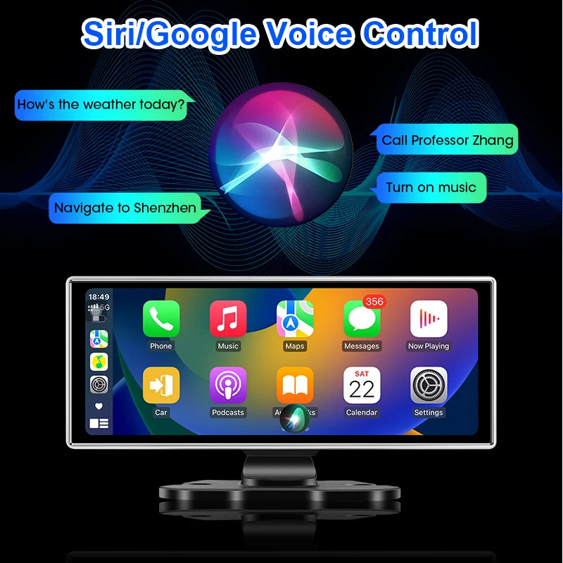 4K Car DVR Dash Cam 11.26" Dual Lens Wireless Carplay Android Auto Video Recorder GPS Navigation Monitor 5G Wifi FM AUX