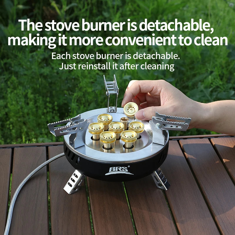 BRS – cuisinière à gaz de Camping 3/7 cœurs, brûleur touristique Portable haute puissance, allumage électronique extérieur, four de Camping, équipement de pique-nique