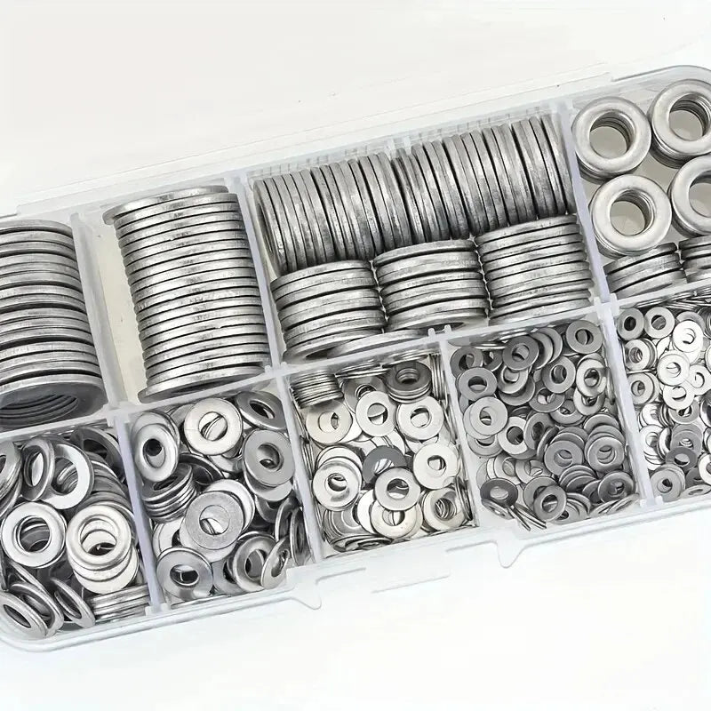 Ensemble de rondelles plates en acier inoxydable 360/580 pièces 304, parfait pour la décoration intérieure, la réparation d'usine, les cuisines, les magasins et plus encore
