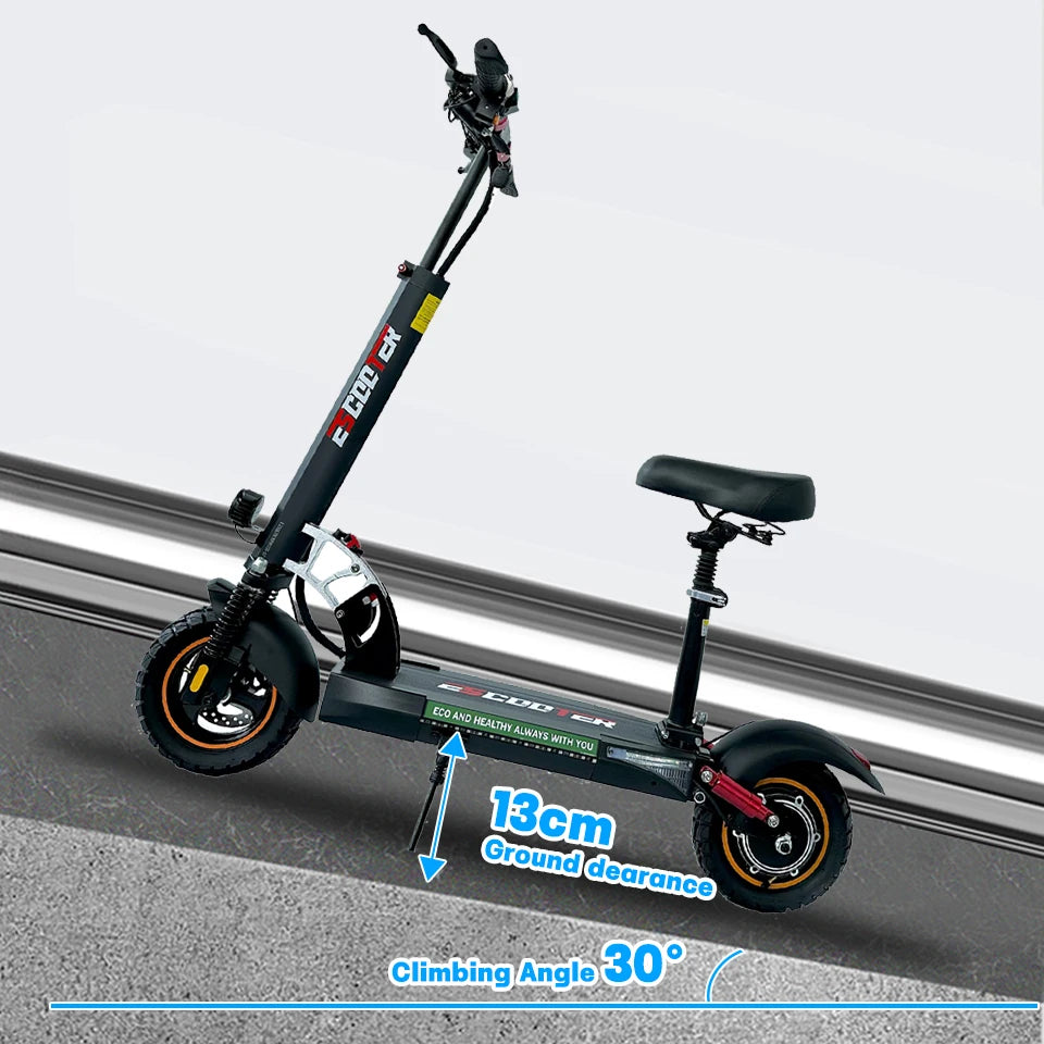 Patinete eléctrico con neumáticos todoterreno, patinete eléctrico, 10 pulgadas, 45 km/h, 45 km, autonomía 55 km, 13 Ah, 15 Ah, 800 W